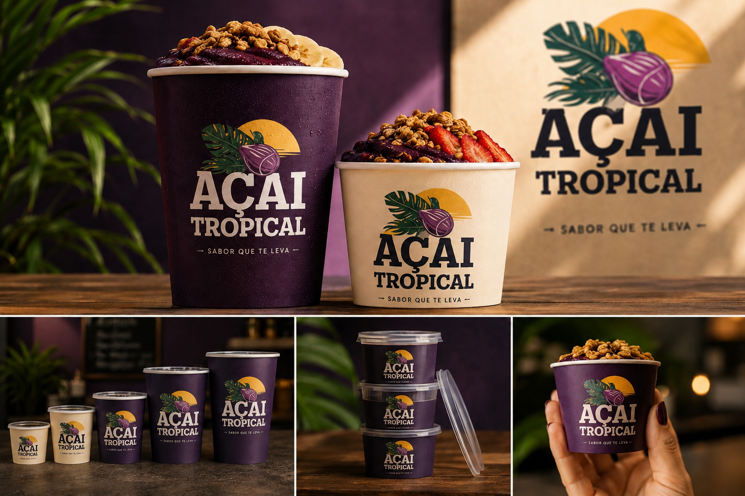 Açaí Tropical Packaging Mockup